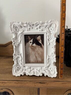 Sixtrees Ornate White Decorative Photo Frame 4 x 6 Photo